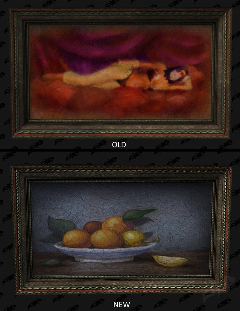 Paintings in World of Warcraft before and after changes