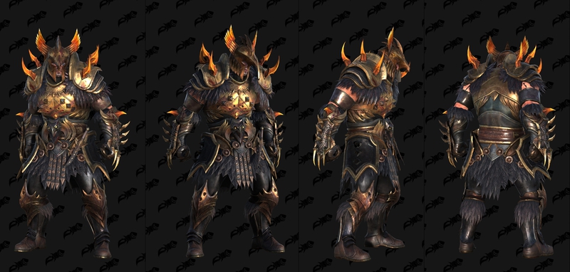 Diablo Immortal barbarian armor models. Source: Wowhead