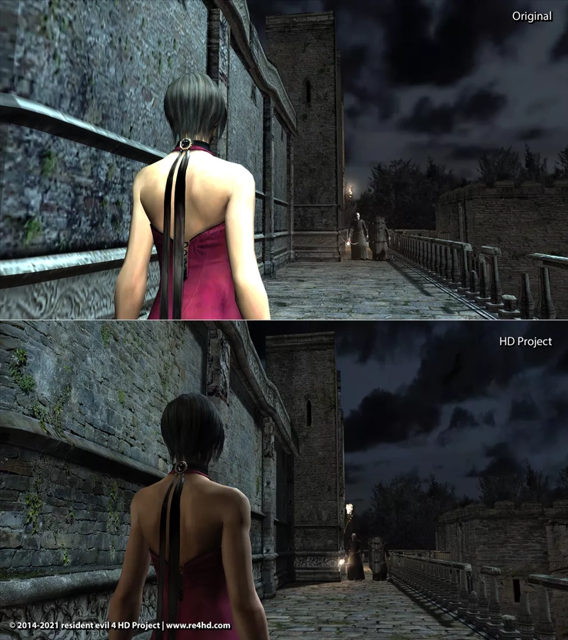 Comparison of graphics in the original game and the fan remaster