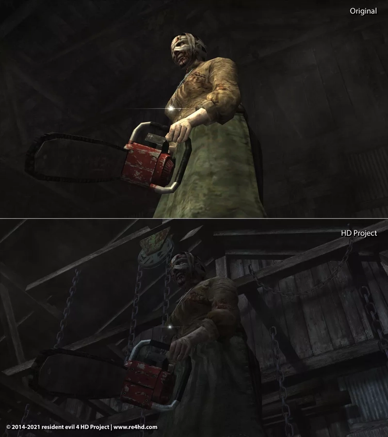 Comparison of graphics in the original game and the fan remaster